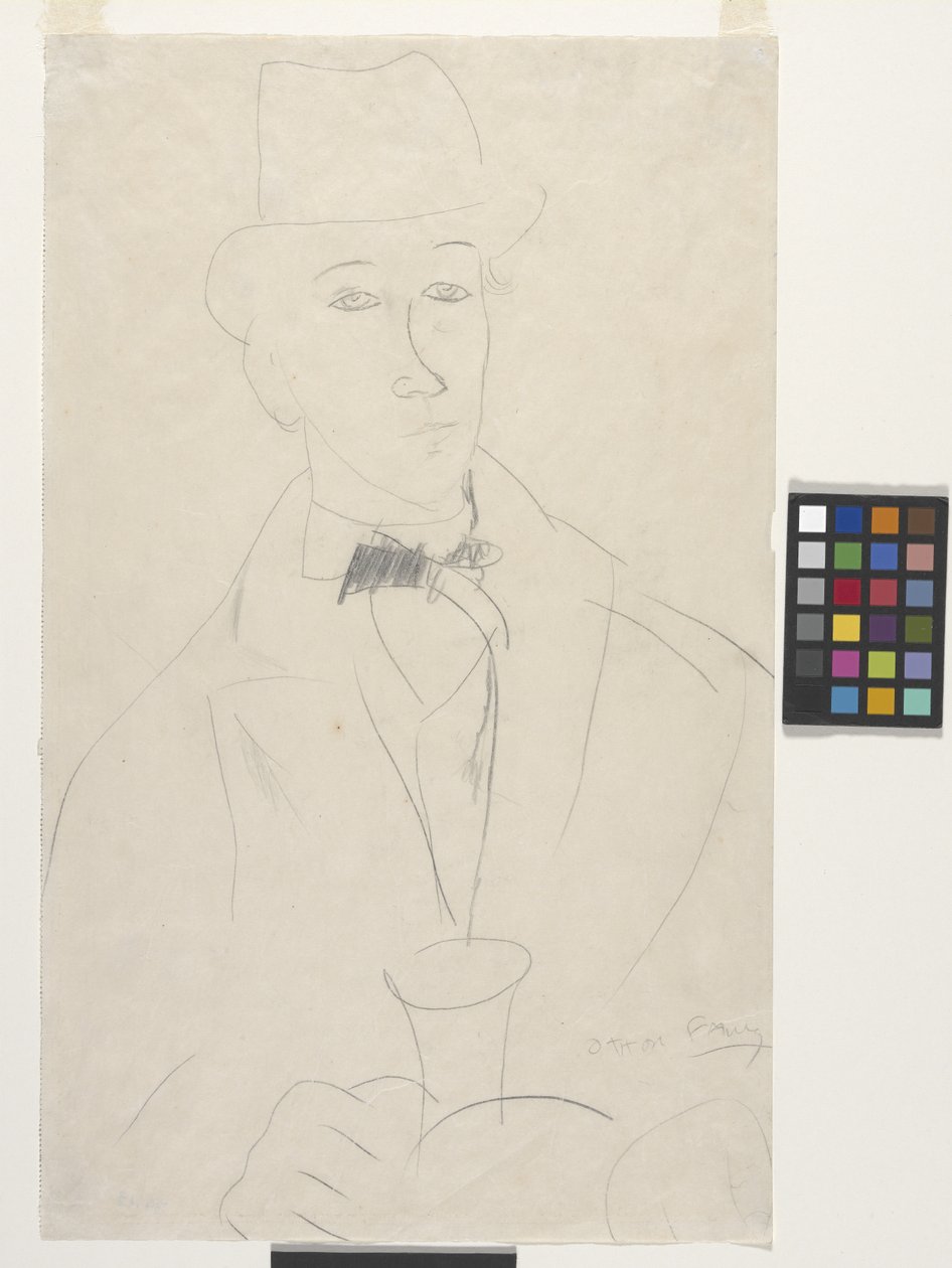 Retrato do Artista, Othon Friesz (lápis sobre papel branco) de Amedeo Modigliani
