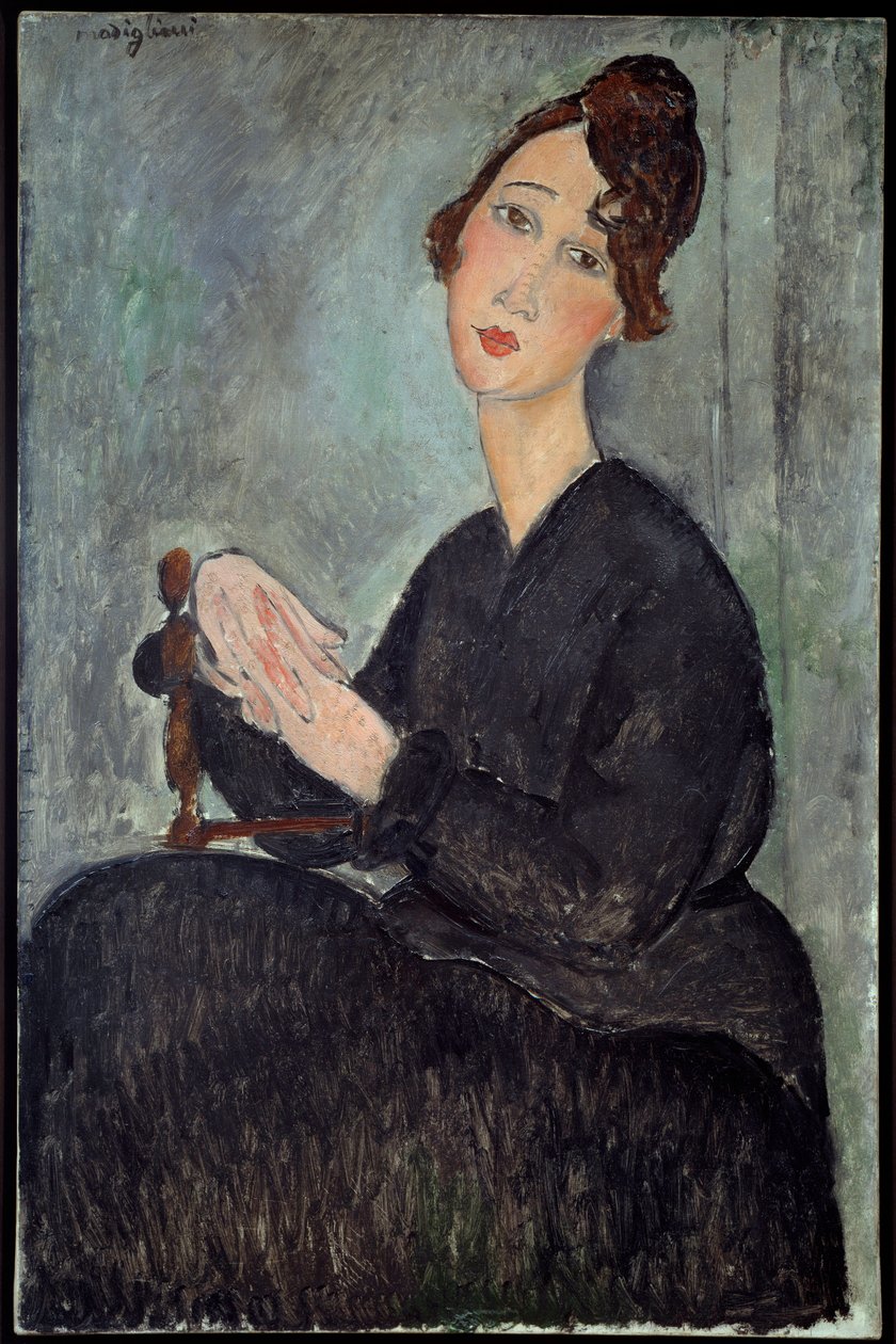 Retrato de Dedie (Odette Hayden) Pintura de Amedeo Modigliani (1884-1920) 1918 Sol. 0,92x0,6 m - Paris, musee national d