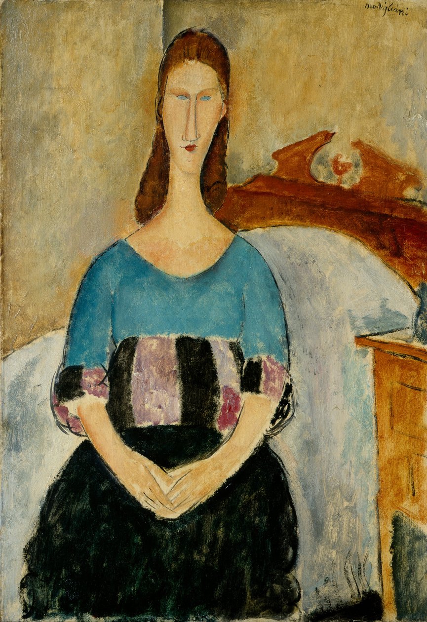 Retrato de Jeanne Hébuterne, sentada, 1918 de Amedeo Modigliani