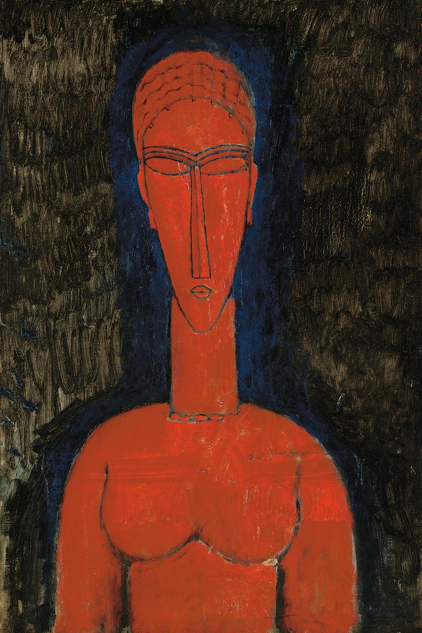 Busto Vermelho, Cariátide, 1913 de Amedeo Modigliani