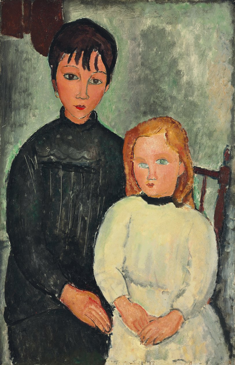 Duas meninas; As duas garotas, 1918 de Amedeo Modigliani