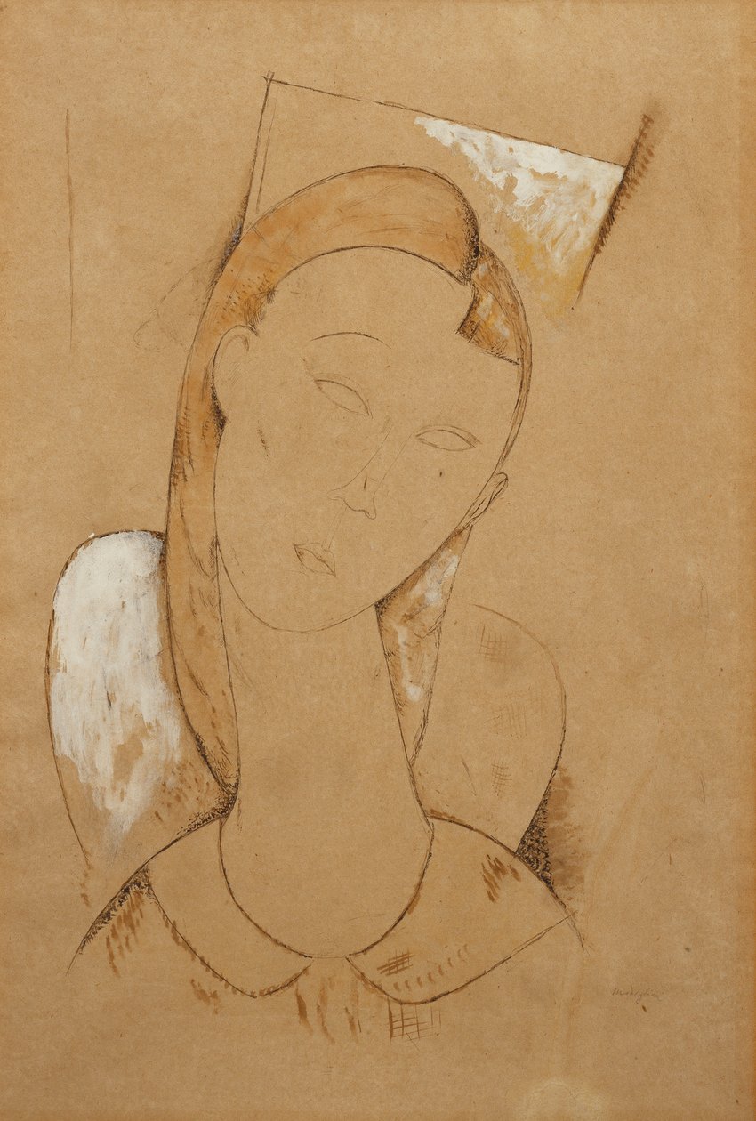 Mulher jovem; Jovem, c. 1917-1918 de Amedeo Modigliani