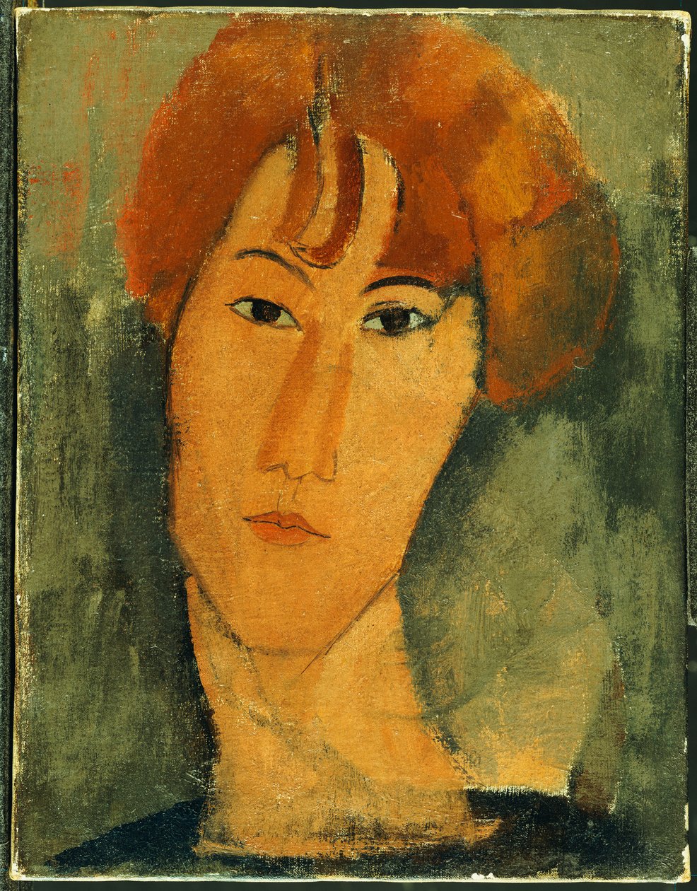 Jovem mulher com cabelo vermelho, vestindo uma coleira de Amedeo Modigliani