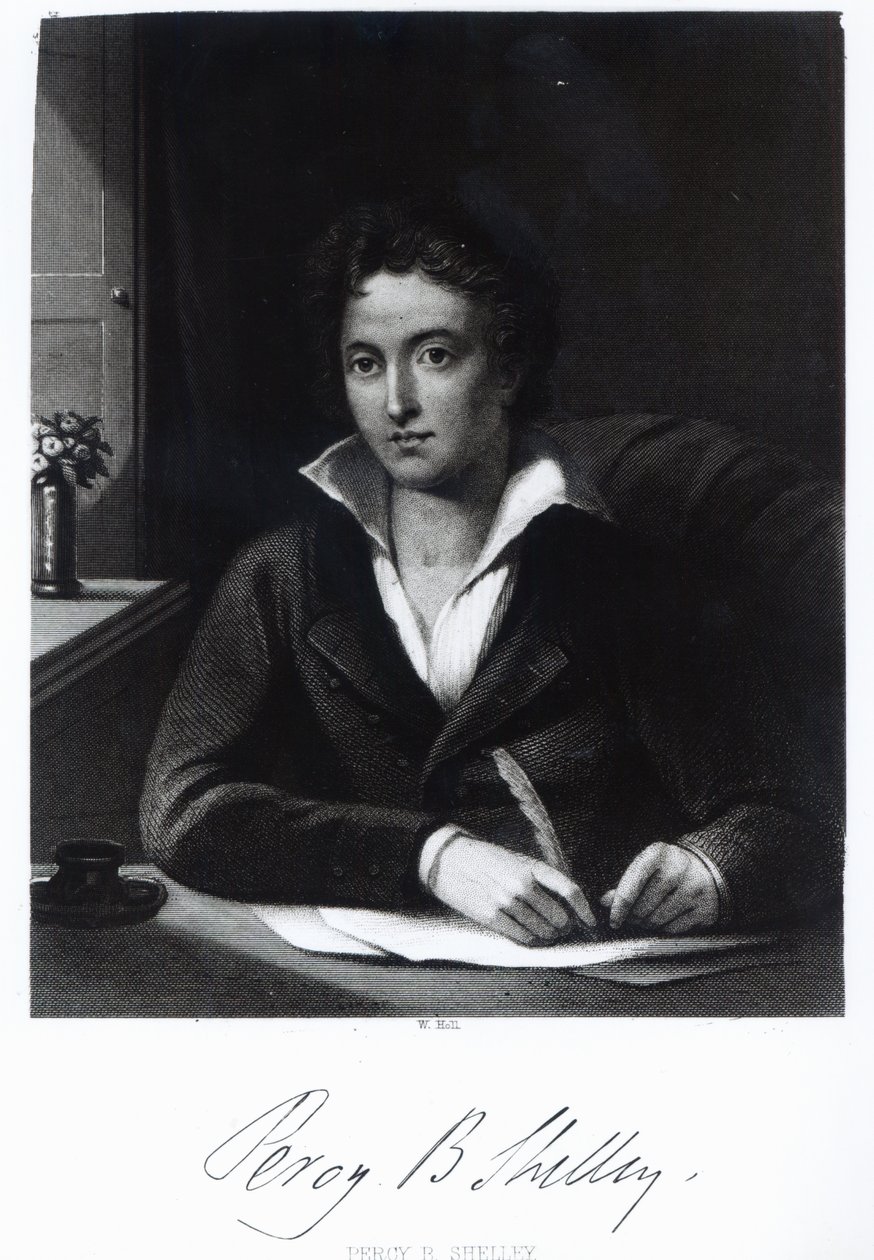 Percy Bysshe Shelley, gravado por William Holl de Amelia Curran