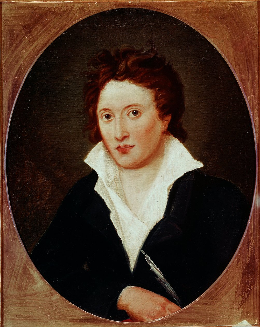Retrato de Percy Bysshe Shelley Poeta britânico (1792-1822). Pintura de Amelia CURRAN (1775-1847) de Amelia Curran