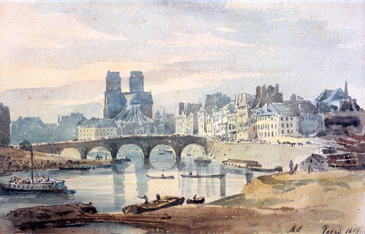 Notre-Dame de Paris da Ilha Saint-Louis, 1819 de Amelia Long
