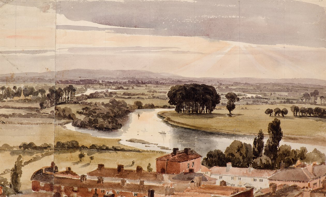 Vista panorâmica da paisagem, c.1804 (aquarela) de Amelia Long