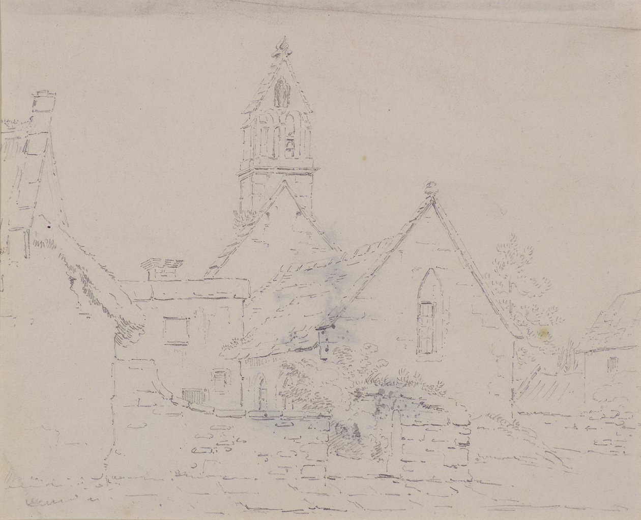 Igreja em ruínas, c.1803 (lápis) de Amelia Long