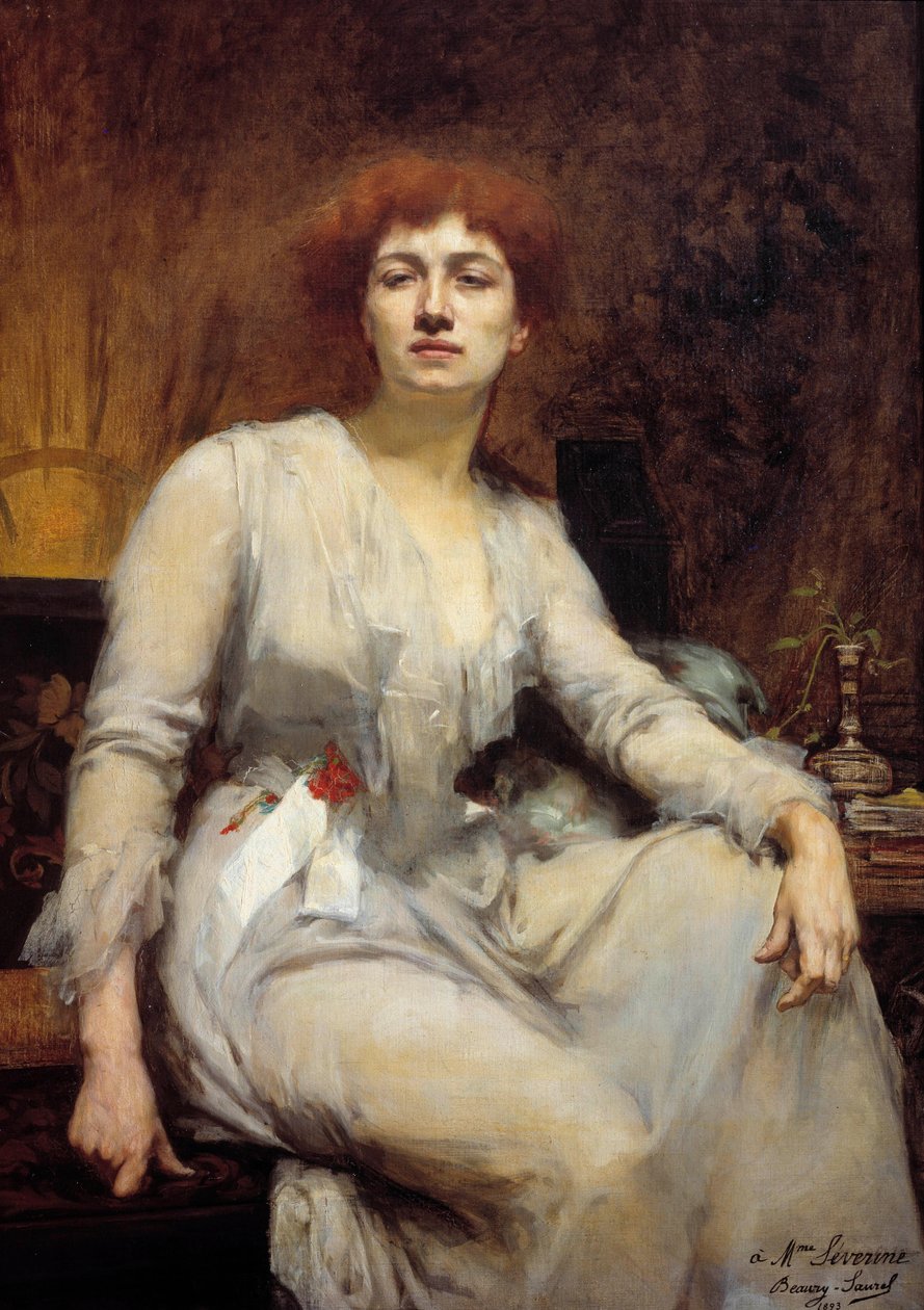 Retrato de Severine (Caroline Remy esposa Guebhard) (1856-1929), jornalista socialista Pintura de Amelie Beaury Saurel (? -1924) 1893 Sun. 1,2x0,87 m. Paris, Musee Carnavalet de Amelie Beaury Saurel