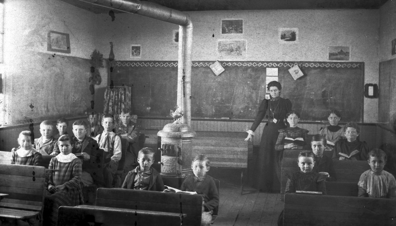 Sala de aula de Aspen, c.1880-90 de American Photographer