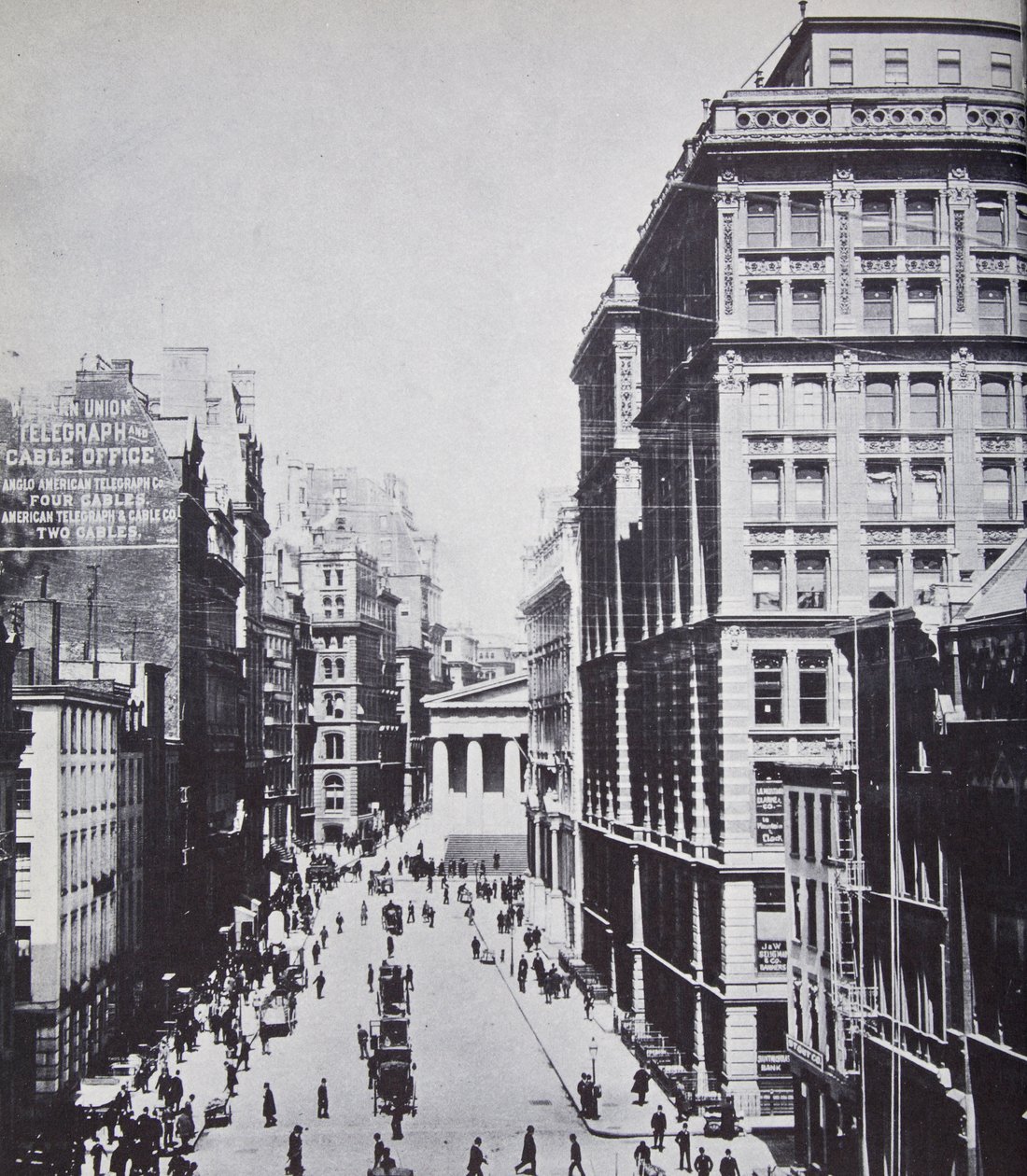 Broad Street, olhando para Wall Street, Nova York, 1893 de American Photographer