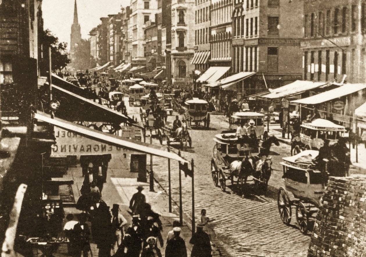 Broadway na Duane Street, Nova York, 1870 de American Photographer