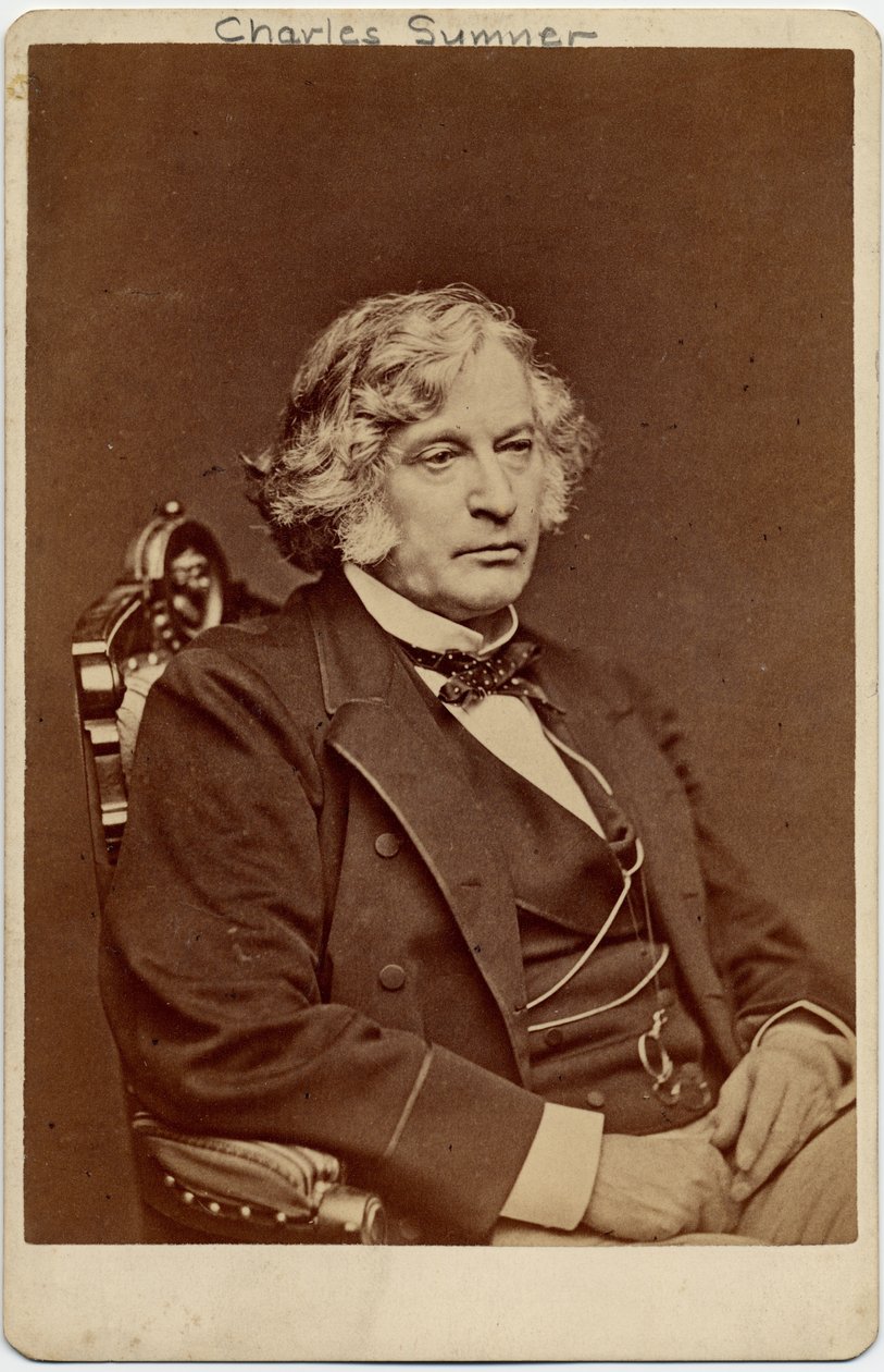 Charles Sumner (1811-74), senador dos EUA; foto de George Warren, Boston (albumen print) de American Photographer