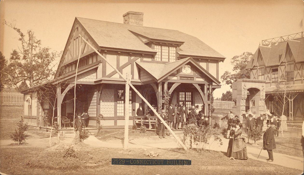 Edifício do estado de Connecticut (impressão do albumen de prata) de American Photographer