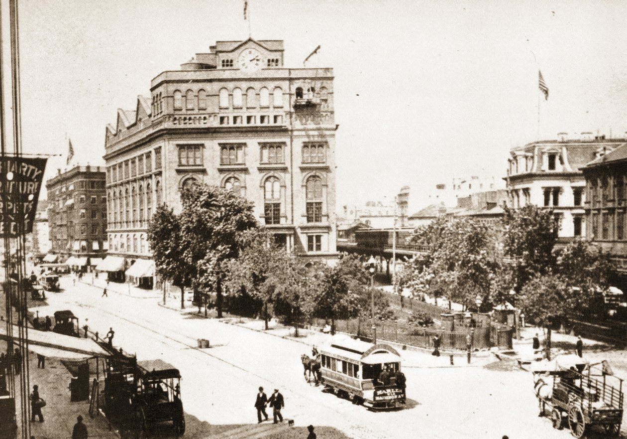 Cooper Park e o Cooper Union Building, Nova York, 1893 de American Photographer
