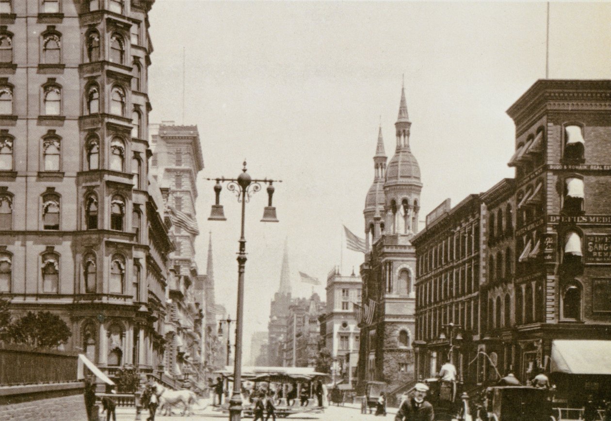 Canto da 5ª Avenida e 42nd St., cidade de Nova York, 1898 de American Photographer