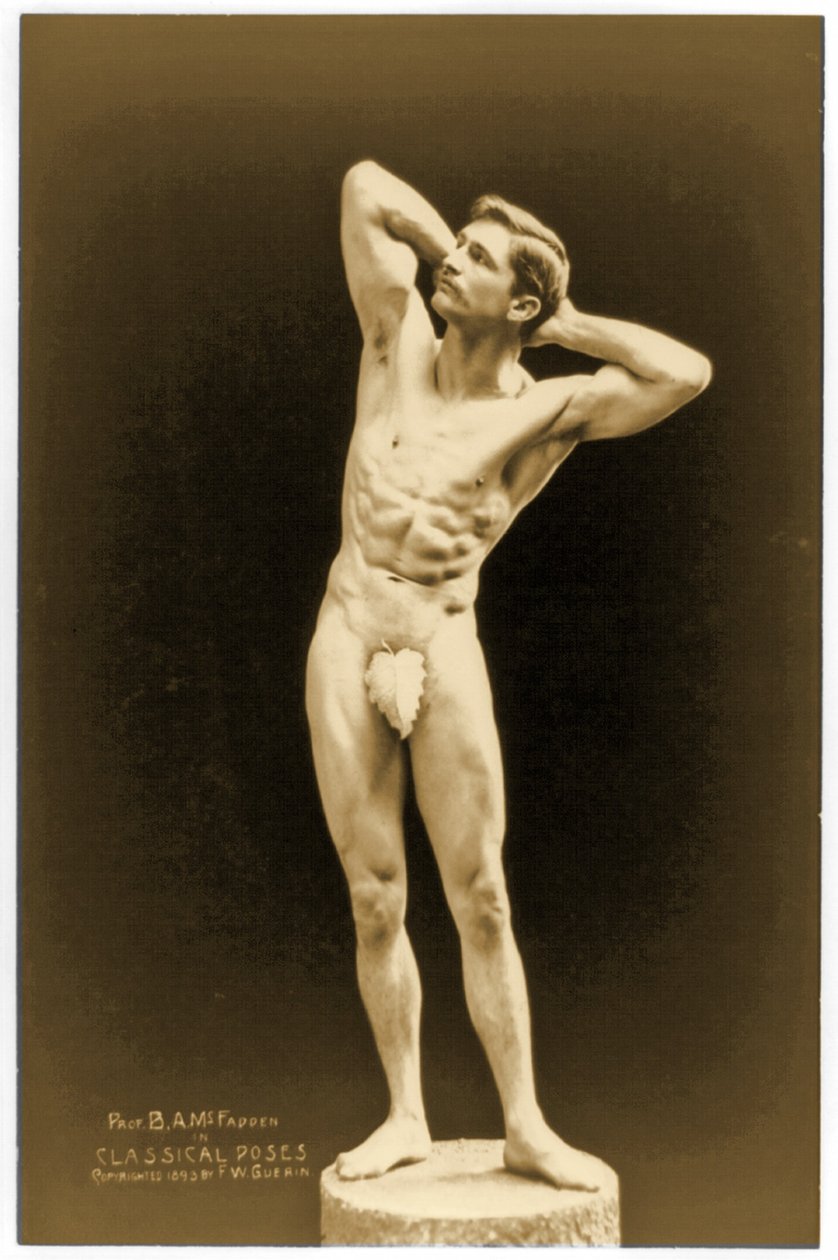 Retrato nu de corpo inteiro de Bernarr Macfadden, c.1893 de American Photographer