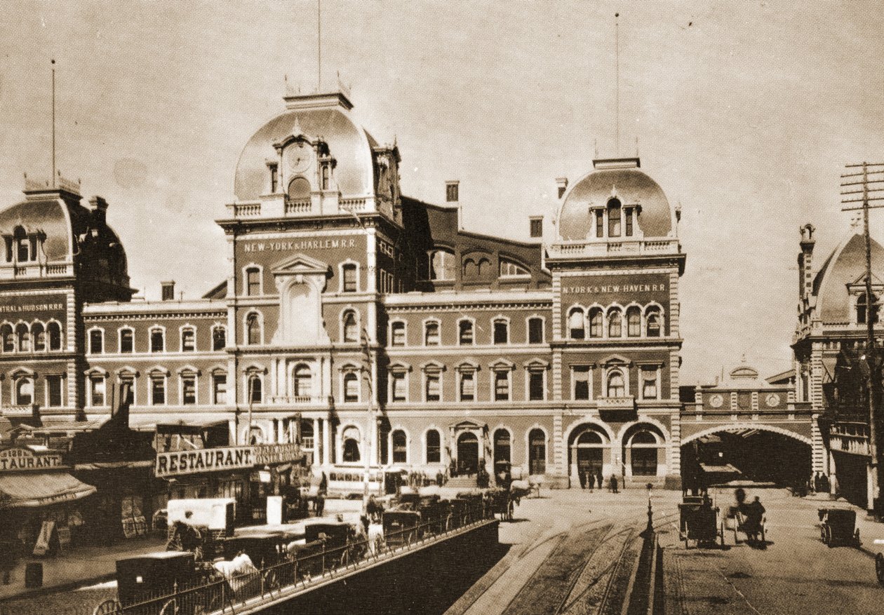 Estação Grand Central na 42nd St. na Park Ave., Nova York, 1887 de American Photographer