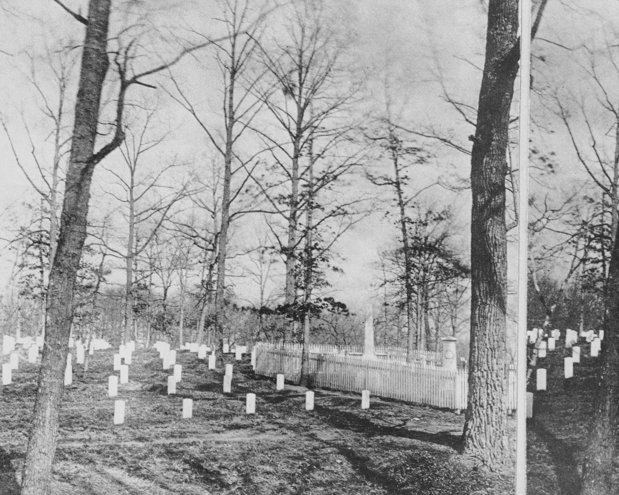 Sepulturas do Sr. e da Sra. Custis, cercado pela Union Dead, Cemitério de Arlington de American Photographer