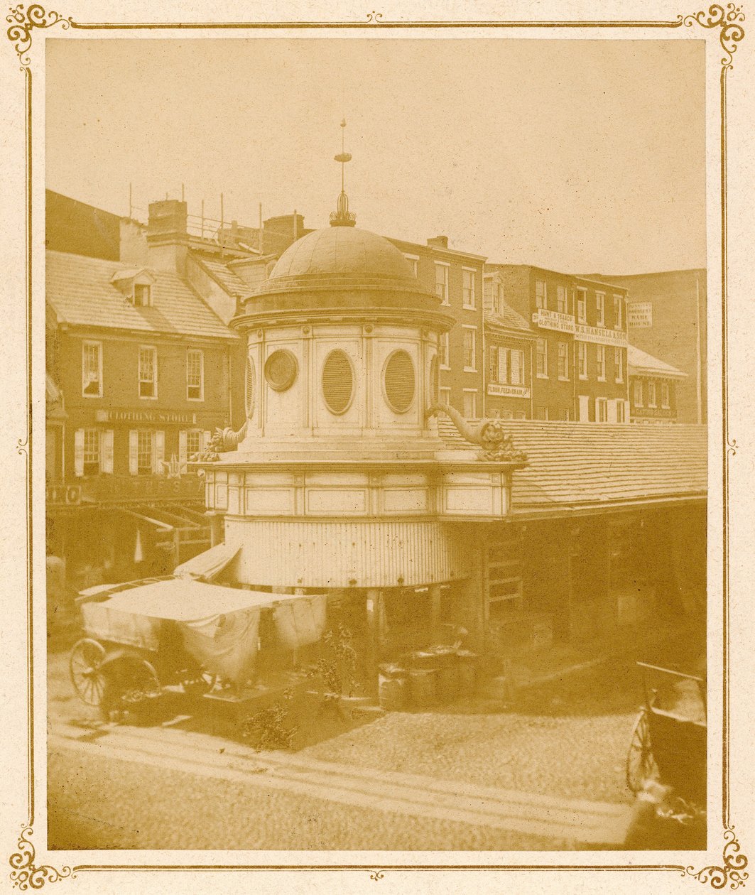 Mercado Terminus, Market Street na frente, 1859 (impressão salgada) de American Photographer