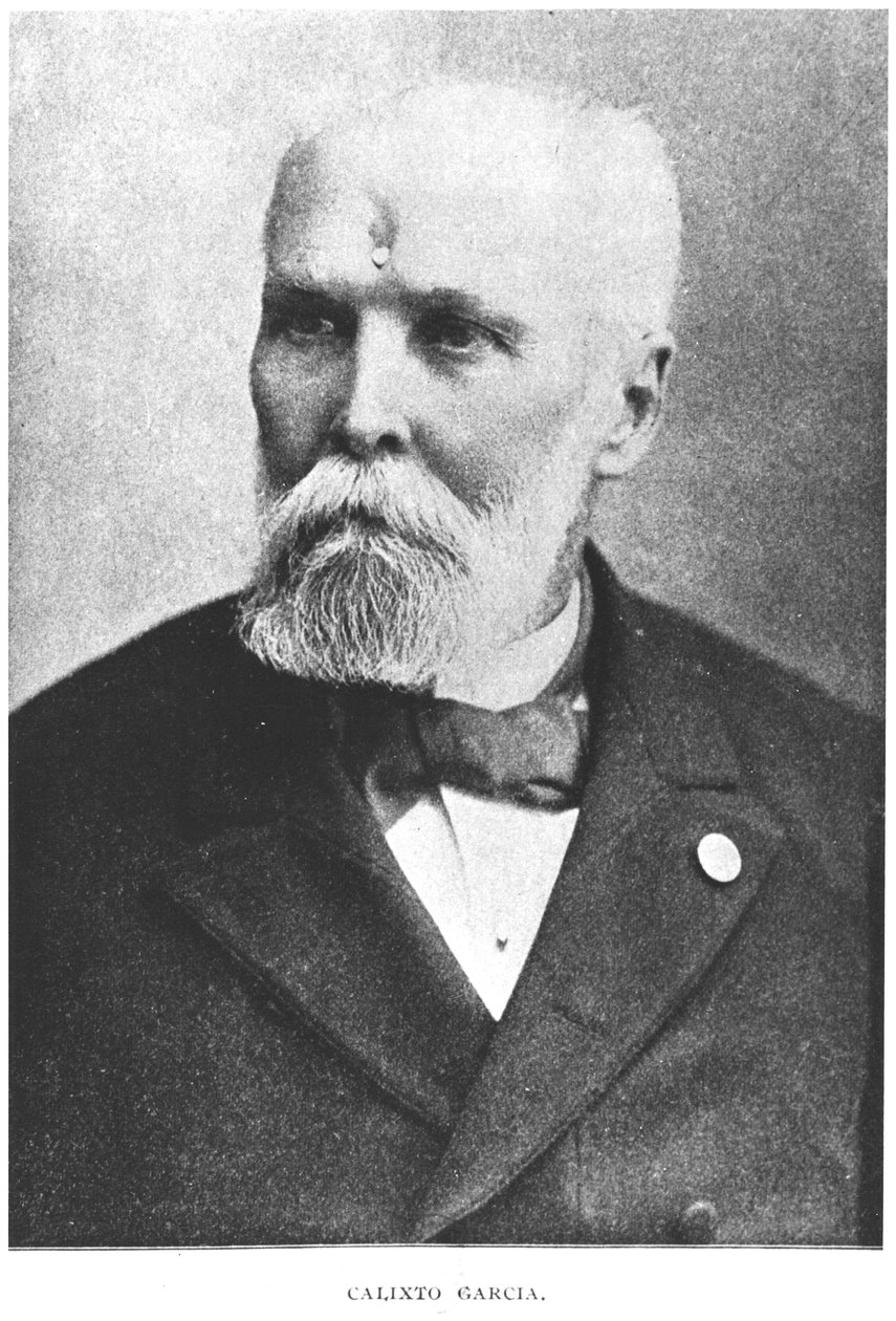 Retrato de Calixto Garcia (1839-1898) da história de Cuba por Murat Halstead, publicado em 1898 de American Photographer