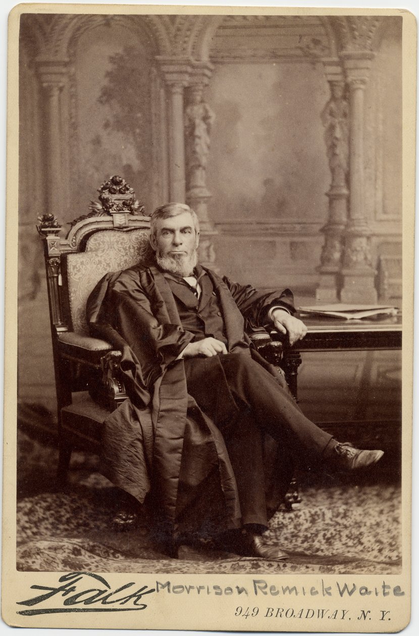 Remick Morrison Waite (1816-88), Chefe de Justiça dos EUA; foto de Benjamin Falk, Nova York (foto do álbum) de American Photographer
