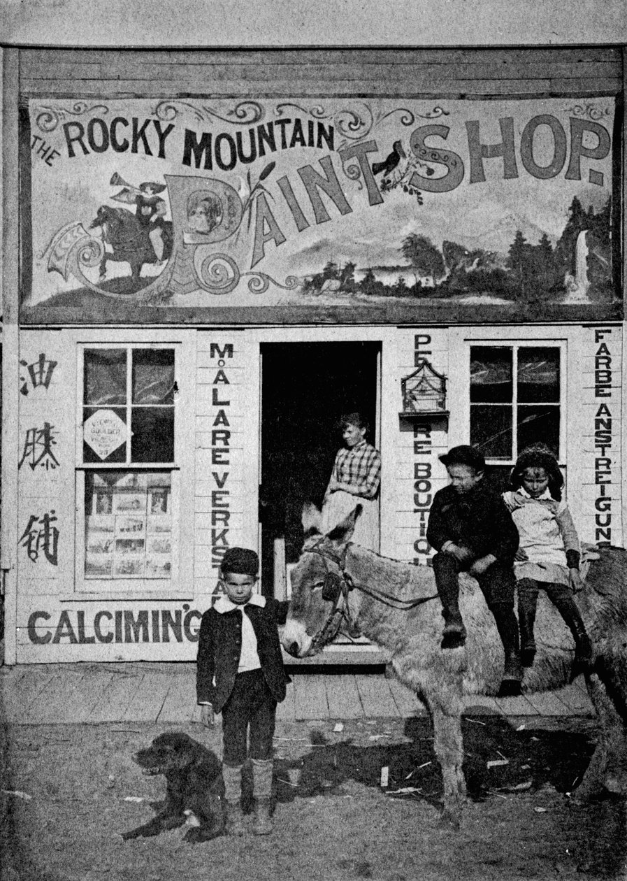 Loja de Pintura das Montanhas Rochosas, c.1880-90 de American Photographer