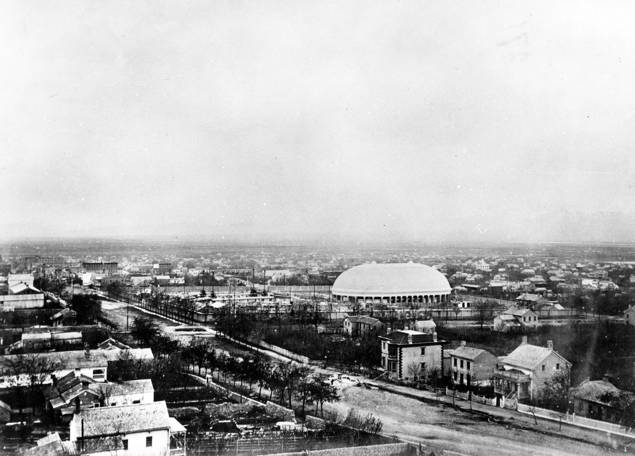 Salt Lake City e o Tabernáculo, c.1870s de American Photographer