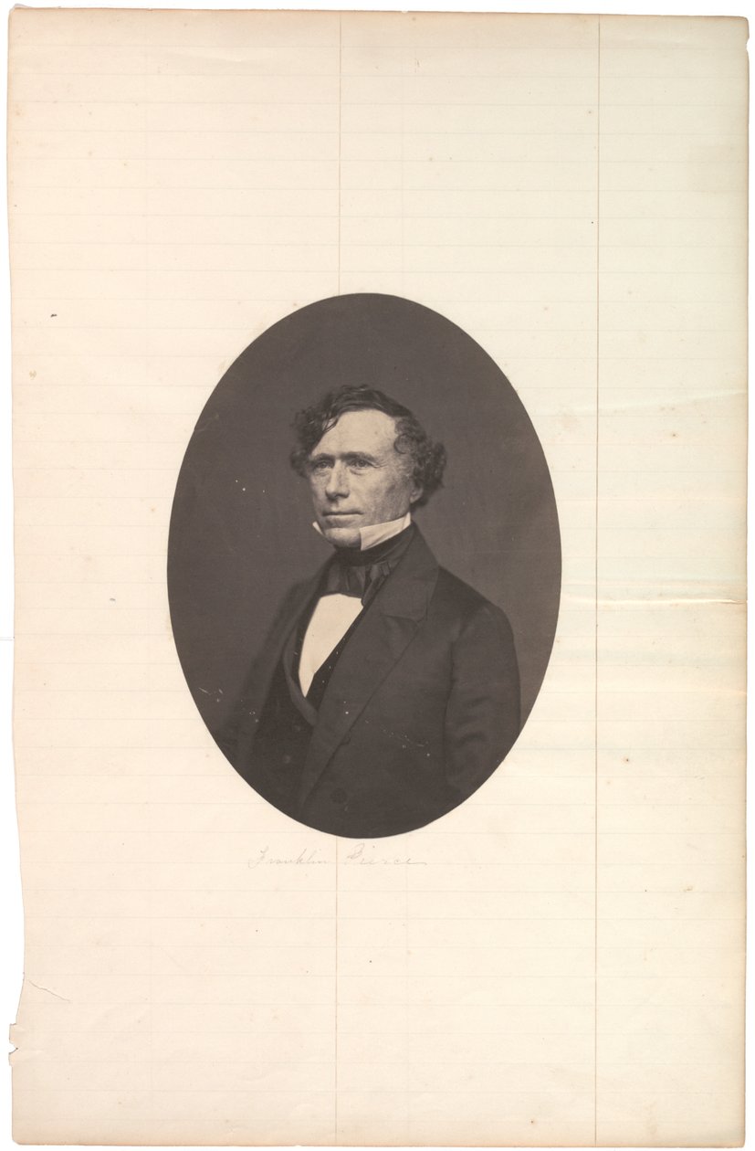 Retrato de impressão salgado de Pierce, oval, montado em papel pautado, c.1850 de American Photographer