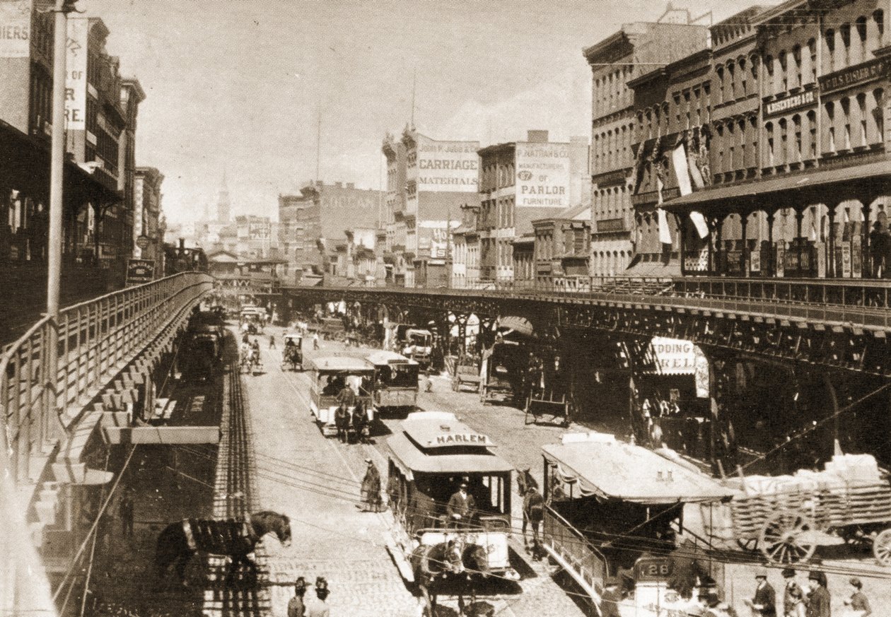 O Bowery, olhando para o norte da Canal Street, Nova York, 1888 de American Photographer