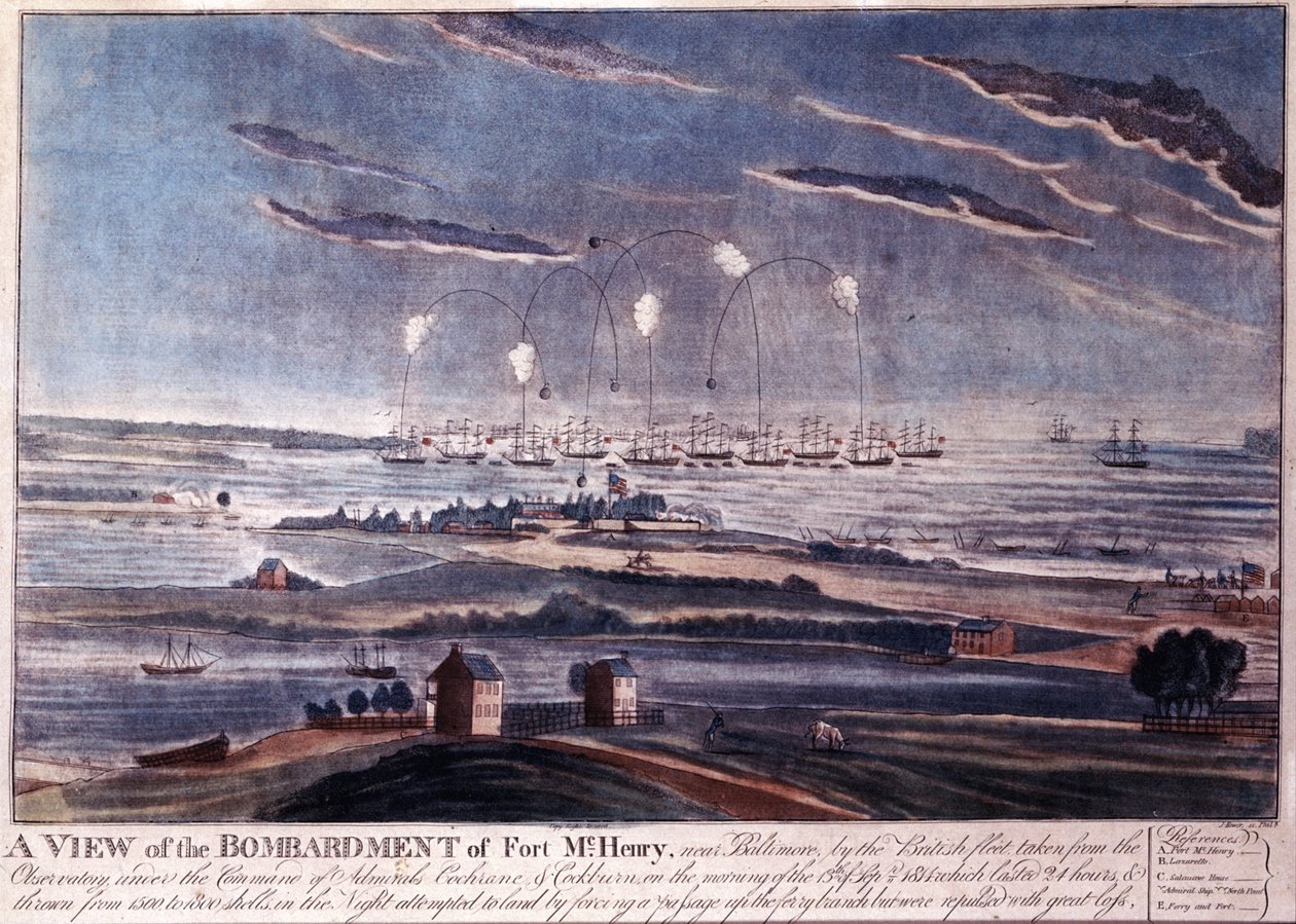 O ataque britânico de Fort McHenry, Baltimore em 1812 de American Photographer