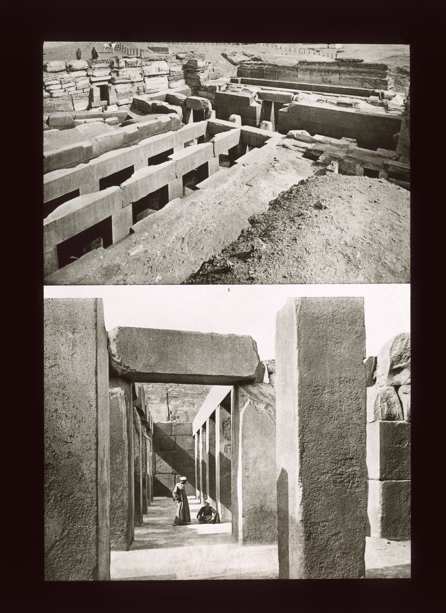 Dois modos de exibição da pirâmide de degraus de Meidum, 4ª dinastia, o reino antigo (slide de lanterna) de American Photographer
