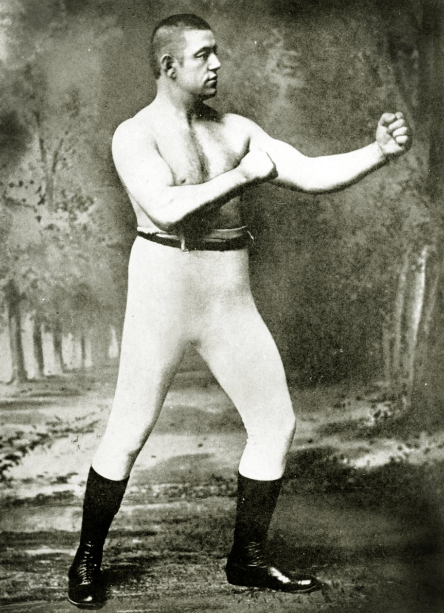 Pugilista desconhecido, c.1900 (foto sépia) de American Photographer