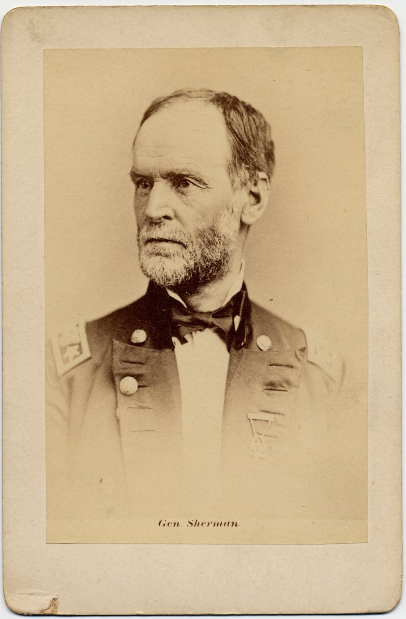 William Tecumseh Sherman (1820-91), General do Exército da União, comandante-em-chefe, exército dos EUA (foto do albume) de American Photographer