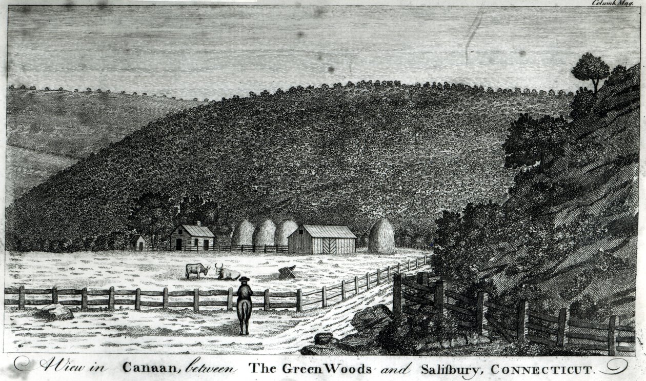 Uma Fazenda em Canaã, Connecticut, da &39;Columbia Magazine&39;, 1789 de American School