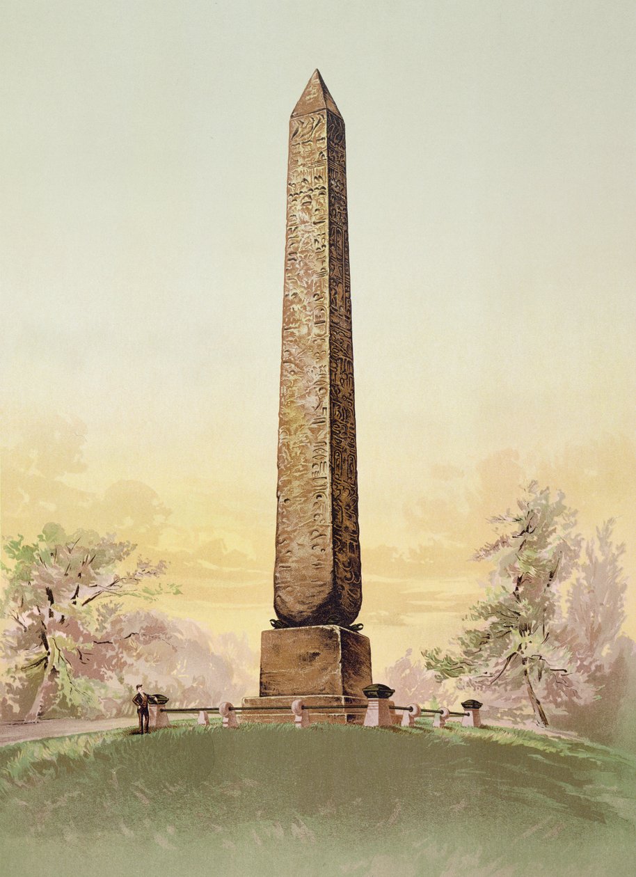 Agulha de Cleópatra no Central Park, Nova York, c.1881 de American School