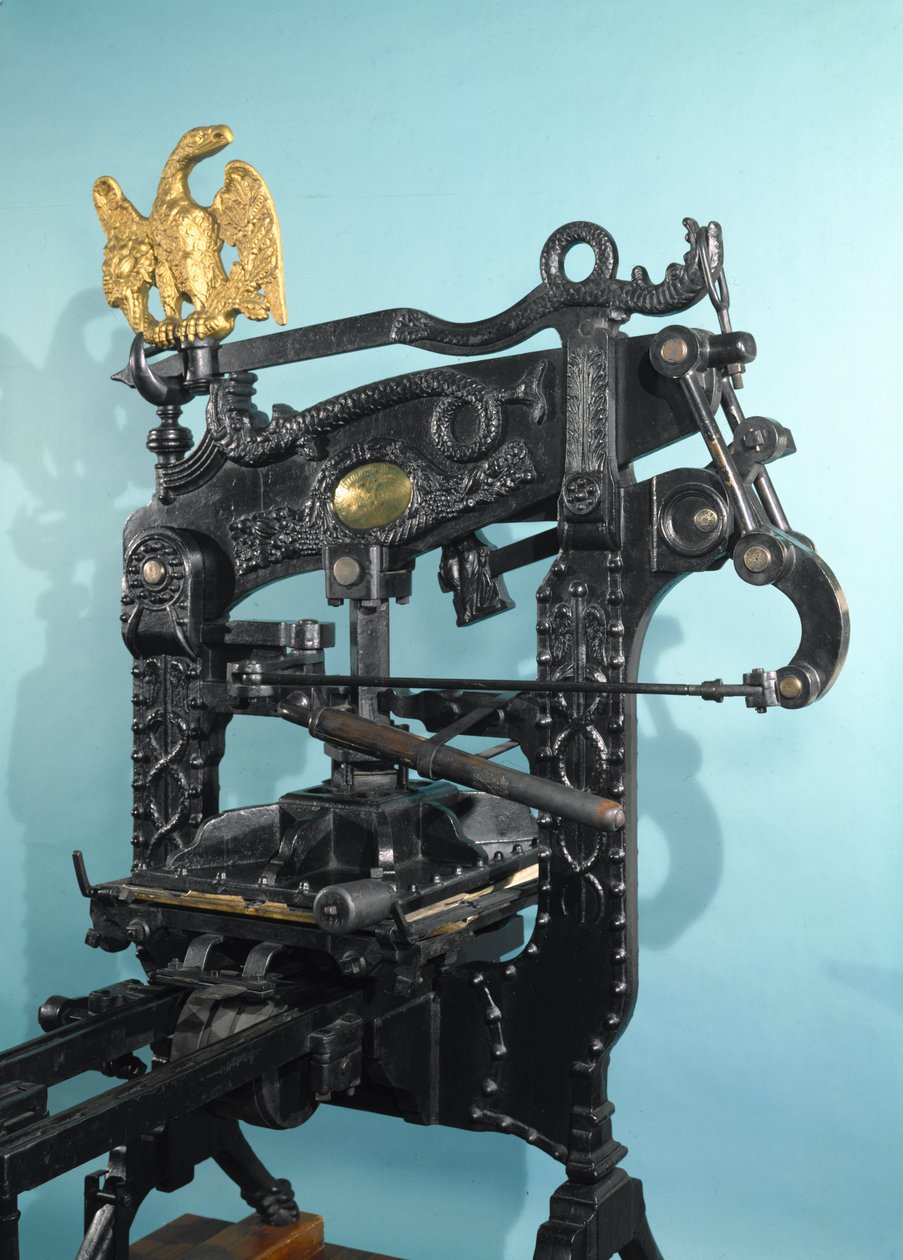 Impressora Columbia, fabricada por Clymer e Dixon, 1837 (ferro) (ver também 3200) de American School