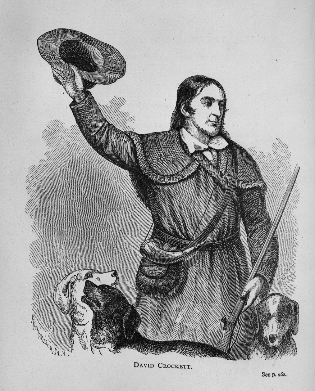 David Crockett, do Scrapbook da História do Texas de American School