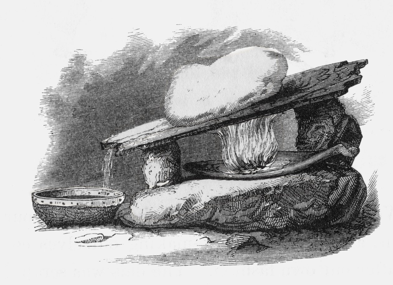 Eskimo Snow Melter, de &39;Explorações Árticas nos anos de 1853, 54, 55&39;, Volume I, do doutor Elisha Kent Kane (1820-57) publicou Filadélfia, 1856 de American School