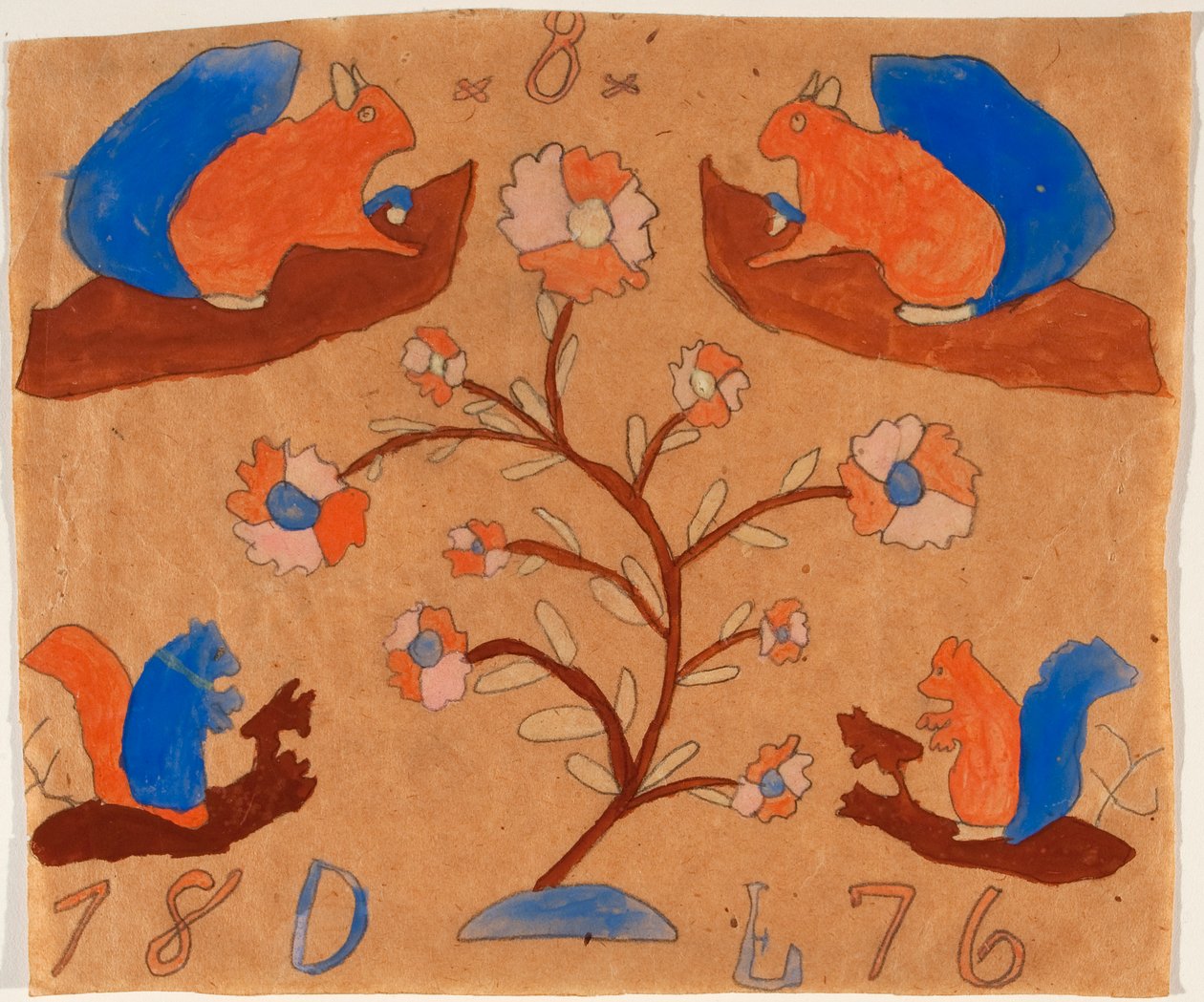 Quatro esquilos, 1876 de American School