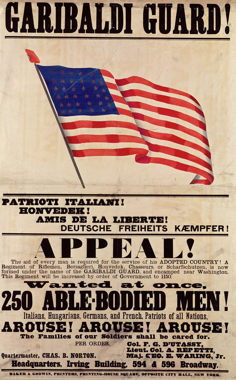 Guarda Garibaldi! Apelo !, publicado por Baker Godwin de American School