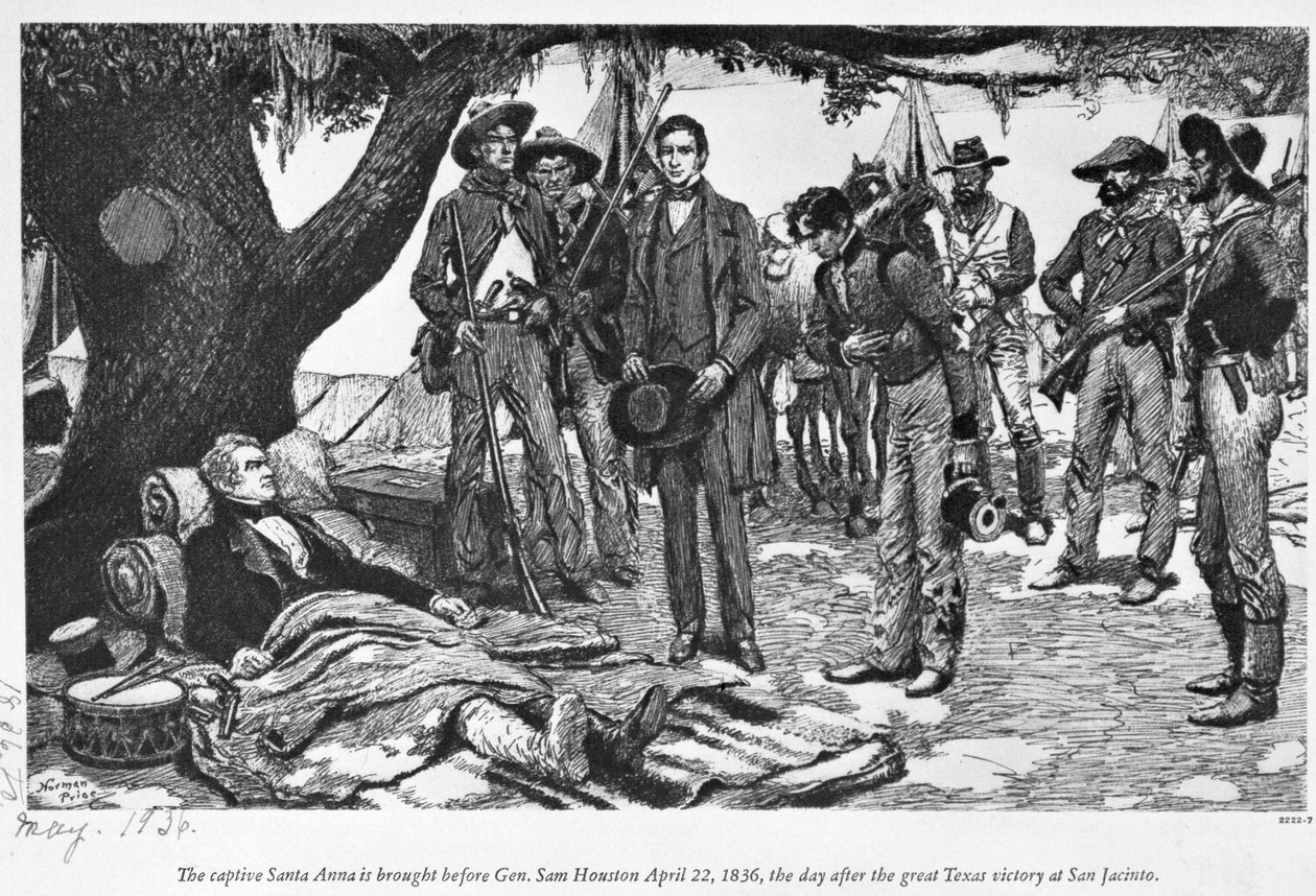 General Sam Houston com Santa Anna em San Jacinto de American School