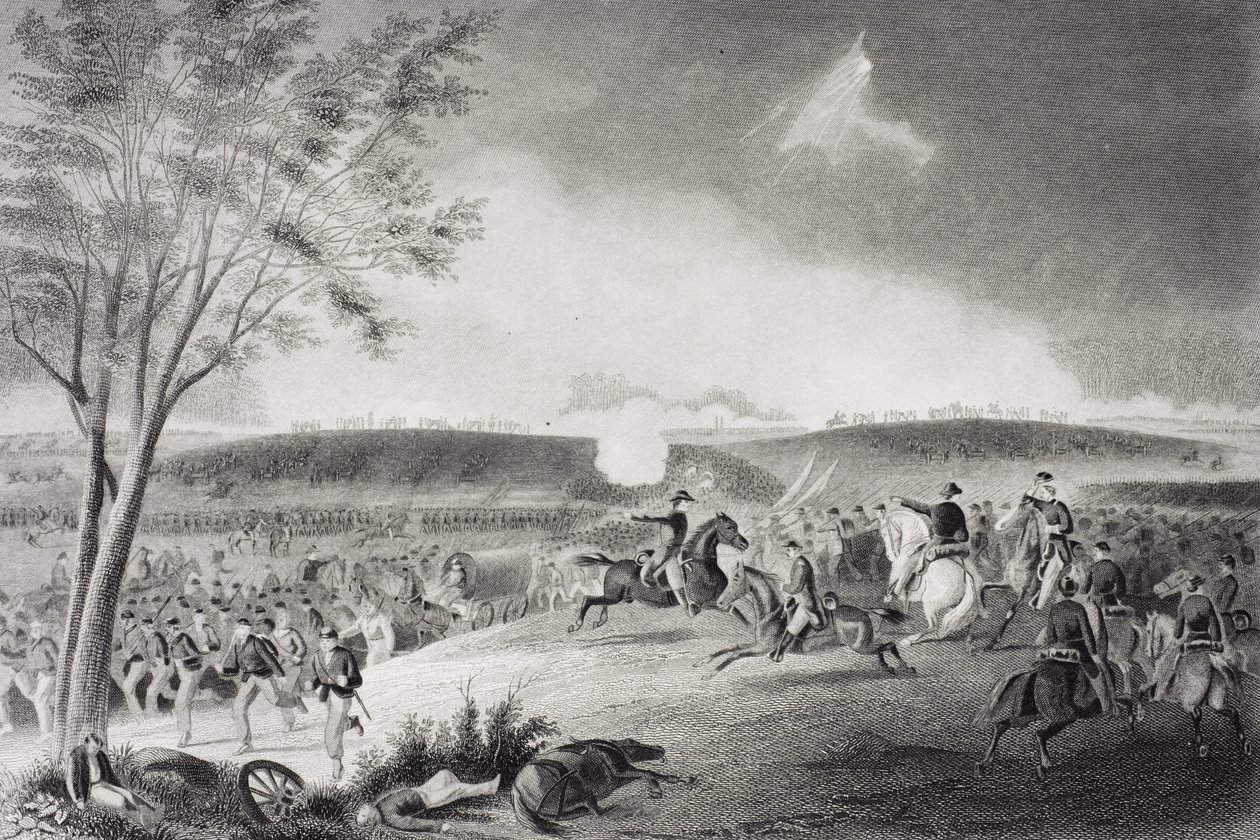 Divisão General Sickles &39;cobrindo o retiro na batalha de Chancellorsville, Virginia 1863 de American School