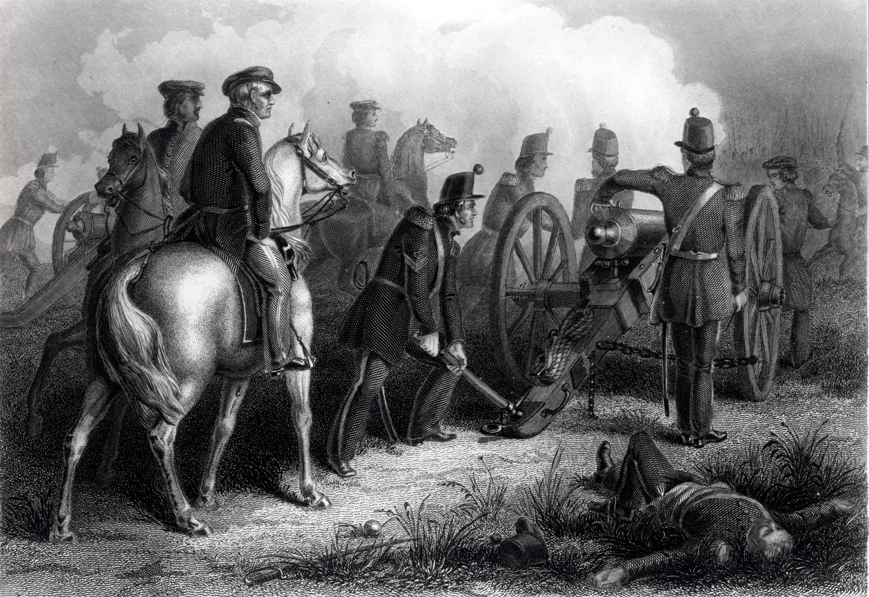 General Taylor em Buena Vista, 22-23 de fevereiro de 1847, gravado por Armitage de American School
