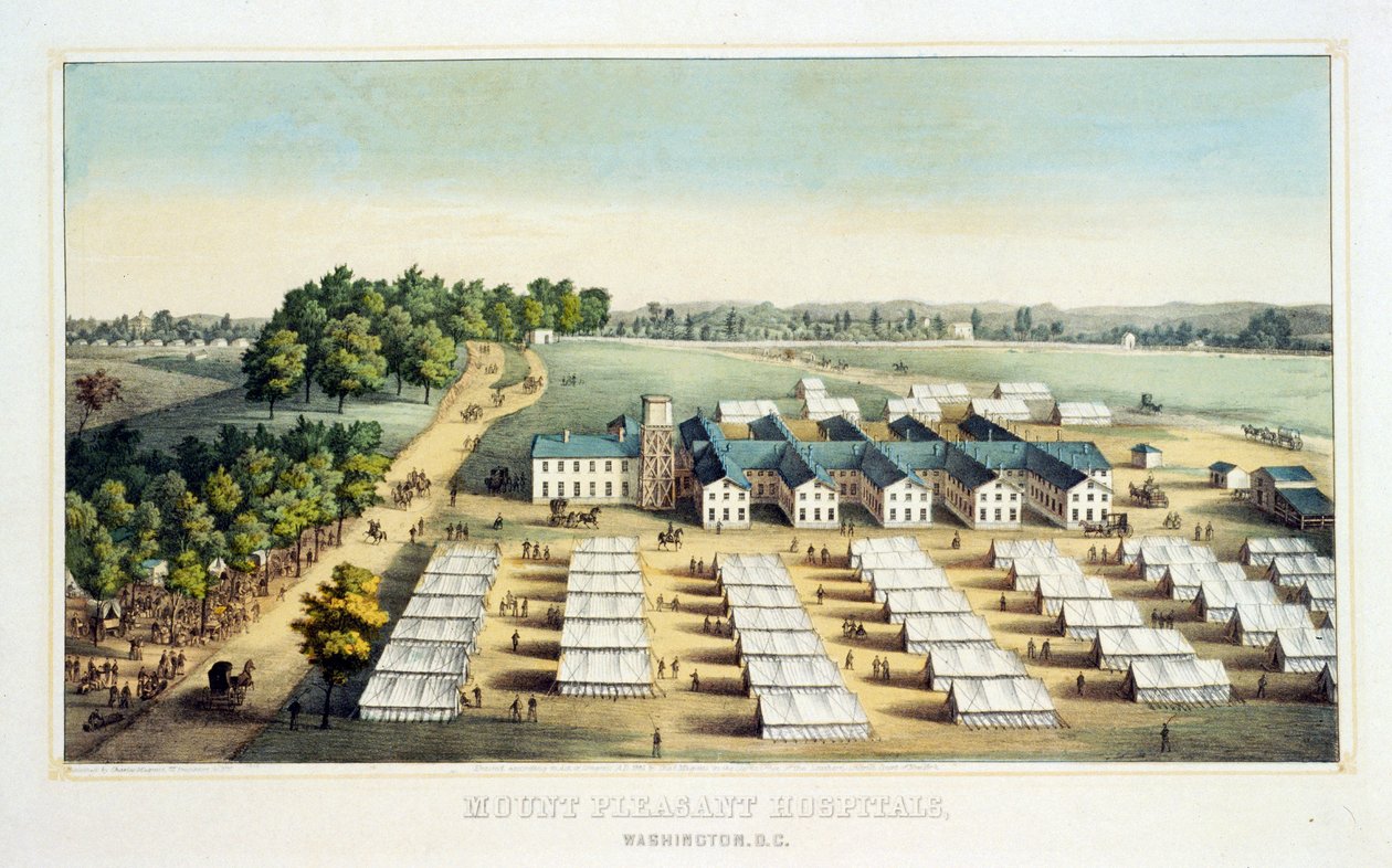 Monte hospitais agradáveis, Washington, CC, bar. 1862 (litografia a cores) de American School
