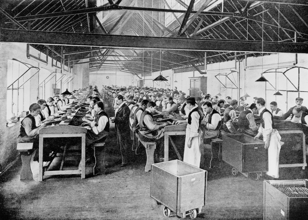 Um dos departamentos de fabricação de charutos na Srs. Salmon e Gluckstein&39;s Ltd de American School