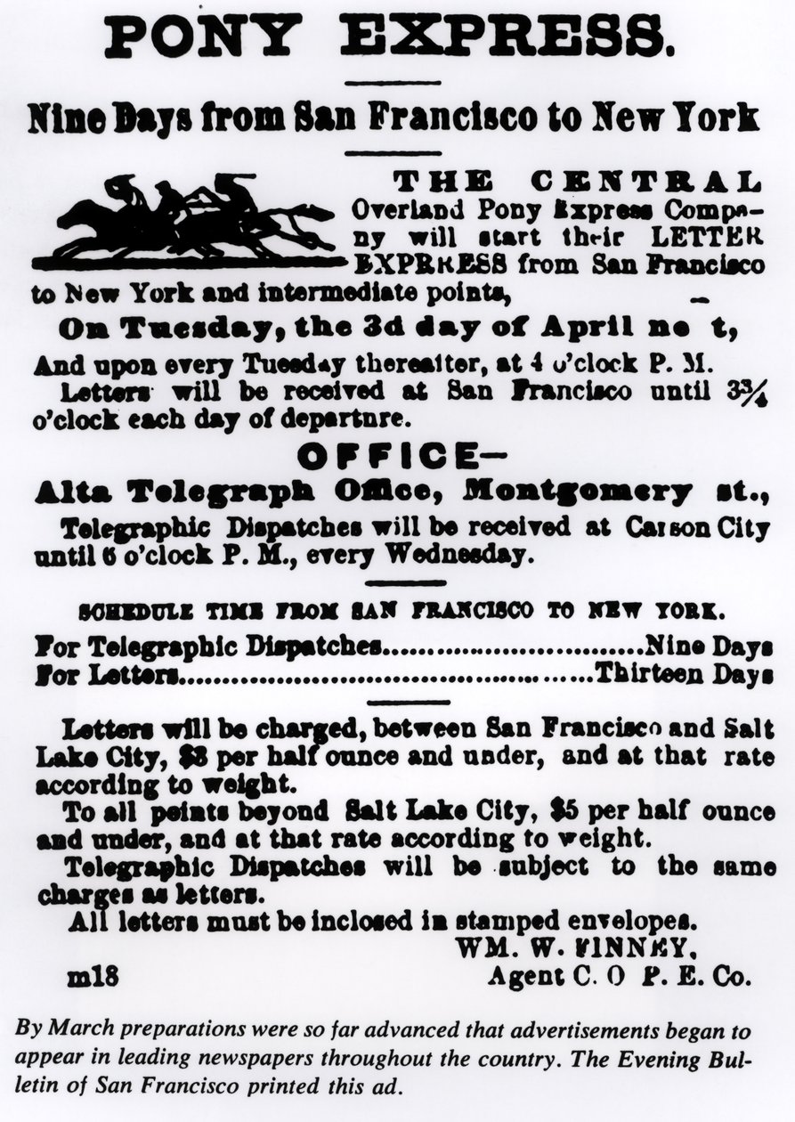 Pony Express, nove dias de São Francisco a Nova York de American School