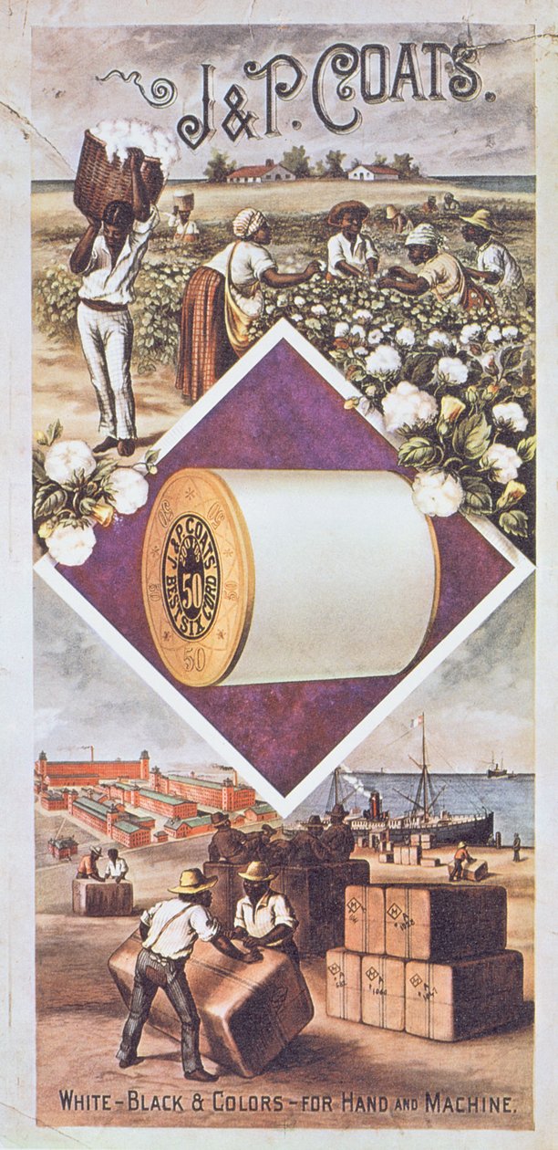 Poster publicidade algodão &39;JundP Coats&39; c.1850 de American School