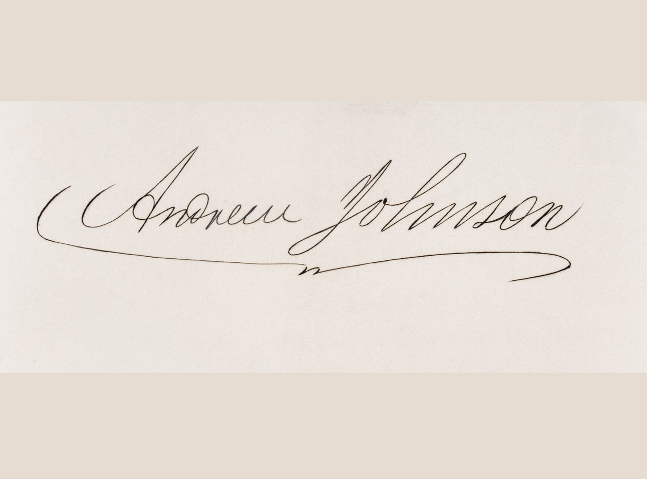Assinatura de Andrew Johnson de American School