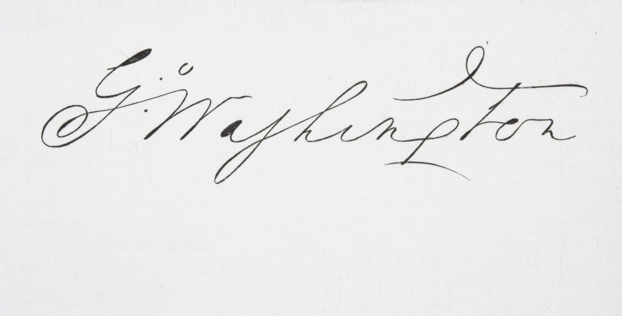 Assinatura de George Washington (tinta no papel) de American School